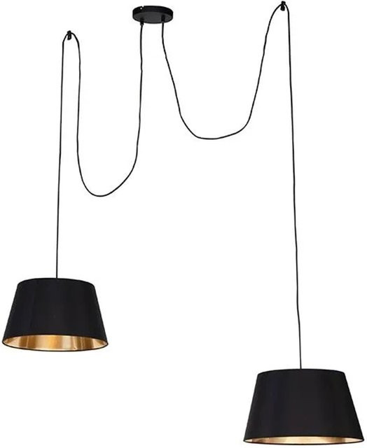 QAZQA Moderne Hängelampe Lofty Schwarz mit 2 Lichtern, höhenverstellbar und dimmbar, E27 - Bild 1