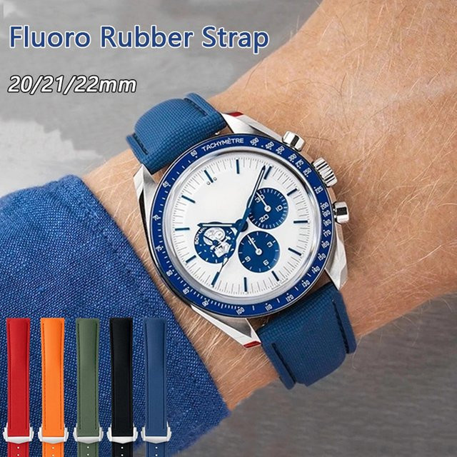olevo Uhrenarmband Fluorkautschuk, Butterfly-Verschluss, Unisex - Bild 1