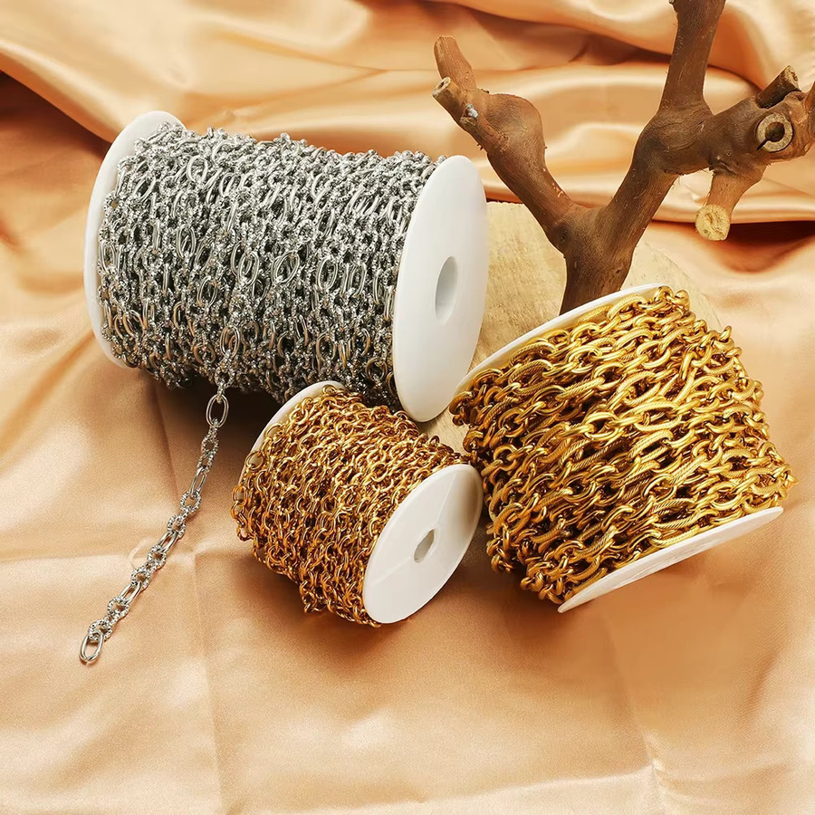 Semitree Rolo-Kabelkette Edelstahl, Gold, 1 Meter, Unisex - Bild 2