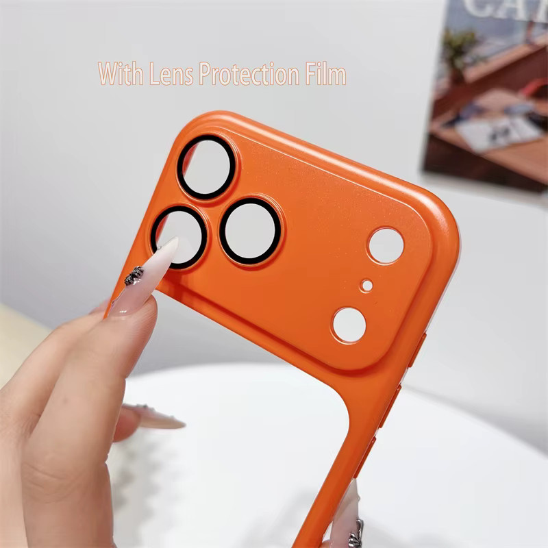 SUNWARD iPhone 17 Pro 16 Pro Max Hohlrahmen-Gehäuse in Orange mit Wärmeableitung und Kameralinsen-Schutz - Bild 3