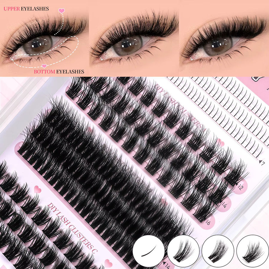 Veltrinay Wimpernbüschel, DIY-Cluster, natürlich, Unisex - Bild 3