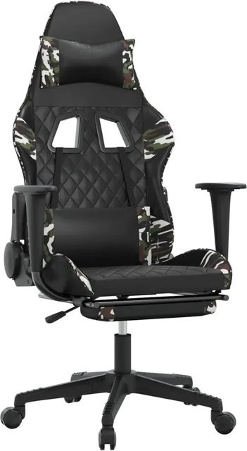 vidaXL Gamingstuhl Modell 4 in Schwarz mit Massagefunktion und Fußstütze aus Kunstleder - Bild 1