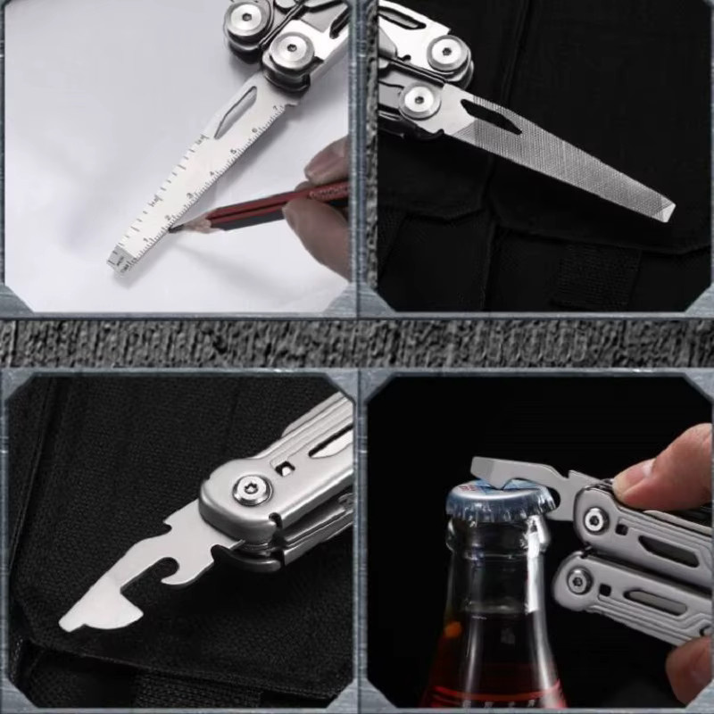 Daicamping DL1 DL0 EDC Multifunktionswerkzeug in Silber mit Klinge und Clip als faltbares Multitool - Bild 4