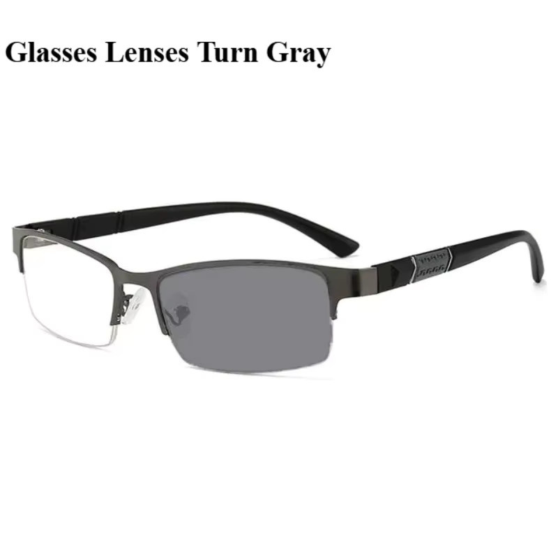 MDOD Korrektionsbrille, Halbrand, rechteckig, Metall, grau, Herren - Bild 4