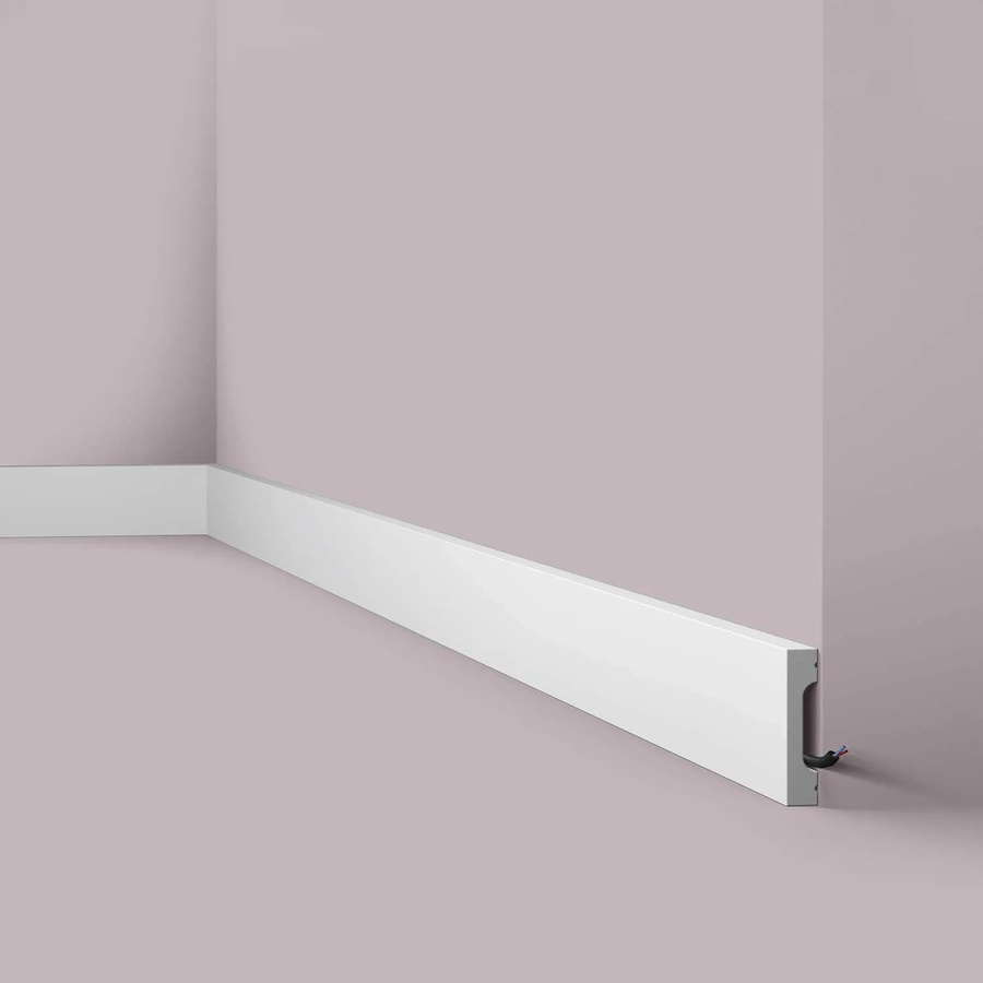 NMC FD7S Wallstyl Sockelleiste Zierleiste Stuckleiste in Weiß, H x B x T: 7 x 1,5 x 200 cm - Bild 1