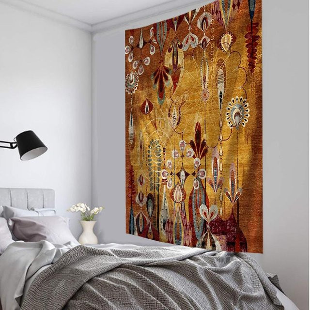 Wandteppich Super Six mit Schmetterlings- und Blumenmotiv im Bohemian-Stil, Multicolour, B/H: 150 x 150 cm - Bild 1