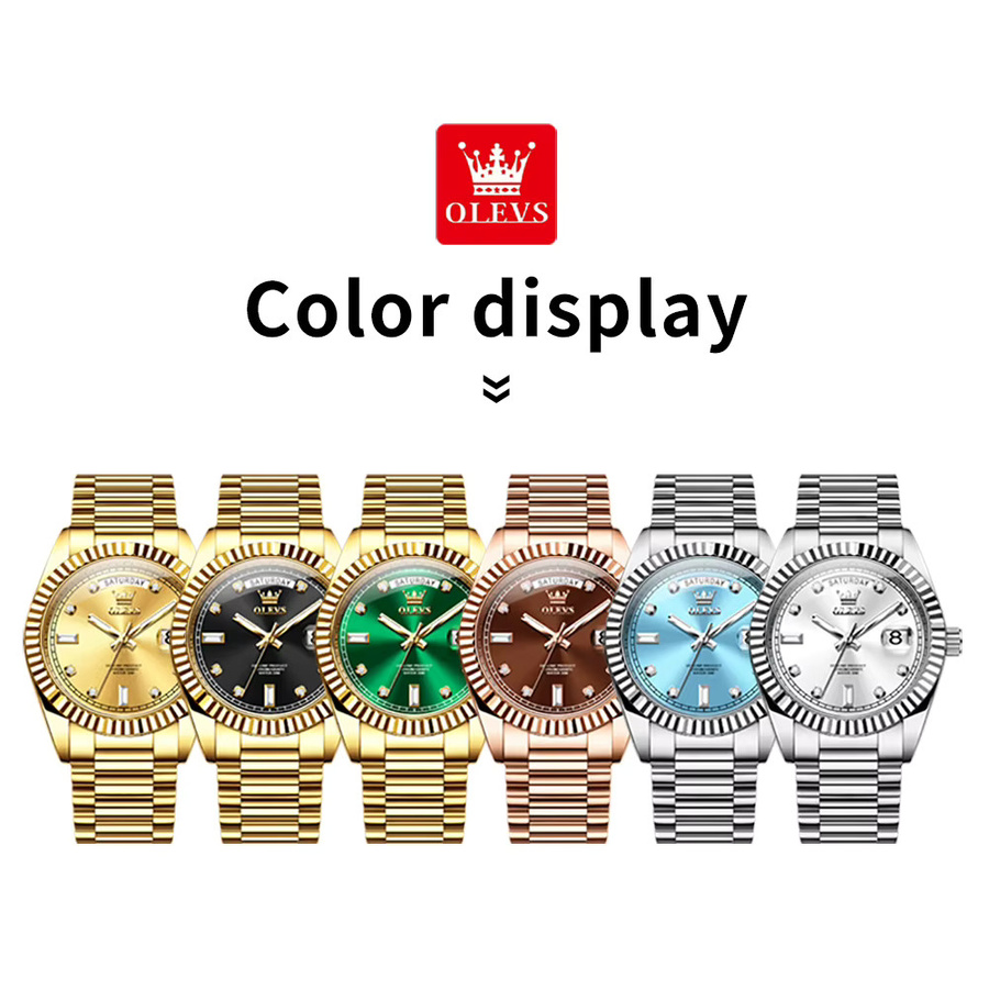 OLEVS Armbanduhr Automatik, Edelstahl, Roségold, Herren - Bild 4