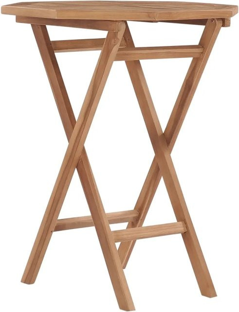 vidaXL Klappbarer Gartentisch aus Teak-Massivholz, Braun, B/T/H: 60 x 60 x 75 cm - Bild 1
