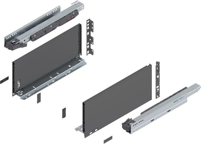 Blum Legrabox Pure Set Schubladen Auszug Tip-On Vollauszug Oriongrau 400 mm 1 Paar - Bild 1