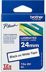 Brother TZe-251 Schriftbandkassette für P-touch, Breite: 24 mm, Farbe: Schwarz auf Weiß - Bild 5