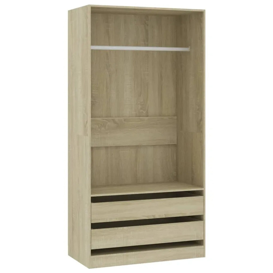 vidaXL Kleiderschrank Sonoma Eiche mit integrierten Schubladen, B/T/H: 100 x 50 x 200 cm - Bild 2