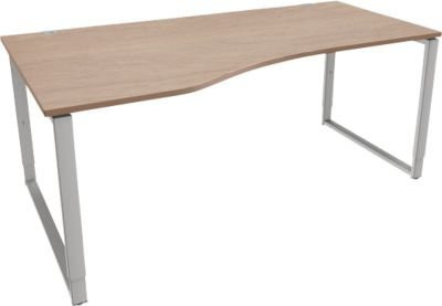 Schäfer Shop Genius Freiformschreibtisch MODENA FLEX in Eiche-Dekor, manuell höhenverstellbar mit Bügelfuß und Kabeldurchlass, Breite: 180 cm - Bild 1