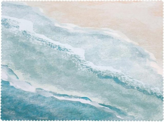 JMG Household Supplies Tischdecke mit Meeres- und Wellenmuster in Blau und Weiß, B/B: 90 x 140 cm - Bild 1