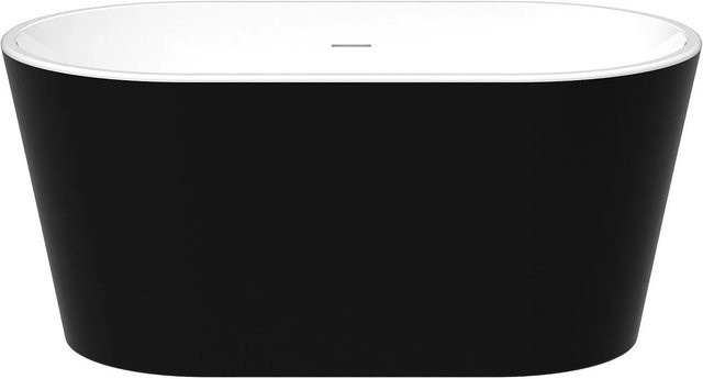 Freistehende Badewanne Apogon von Vente-unique in Schwarz, Länge: 130 cm - Bild 1