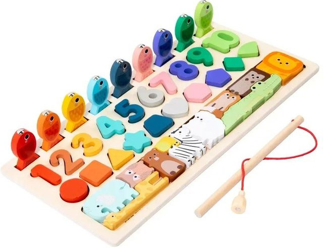 Binchi Montessori Mathe-Spielzeug, Holzpuzzle, ab 1 Jahr - Bild 1