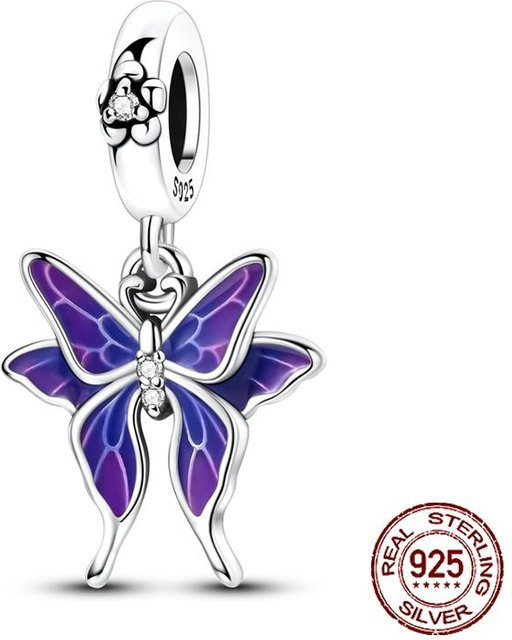 YIRAN Anhänger Charm, Kupfer, lila, Schmetterling, Damen - Bild 1