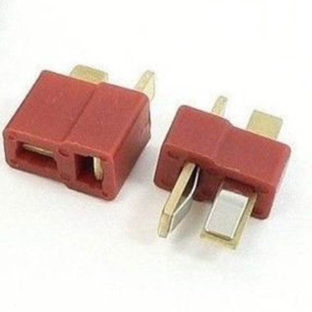 QYWWRC T-Stecker Deans-Stil mit männlichen und weiblichen Anschlüssen für RC LiPo-Akku und ESC in Rot - Bild 1