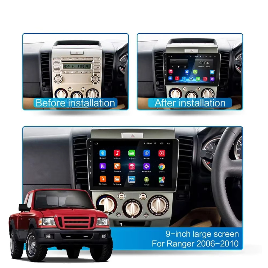 Icreative Android Multimedia Autoradio für Mazda BT-50 mit Bluetooth, GPS, CarPlay und DVD, Schwarz, 2 DIN - Bild 2