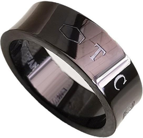 Wucifang Jewelry Doppel-T-Ring, Edelstahl, Schwarz, Unisex - Bild 1