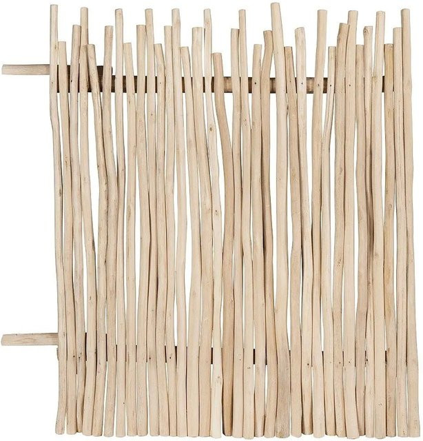 Vente-unique Zaun Edana in Naturfarben Hell aus Teakholz, Höhe: 100 cm - Bild 1