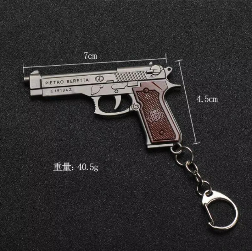 LISM Schlüsselanhänger Mini-Pistolenmodell, Metalllegierung, Schwarz, Unisex - Bild 2