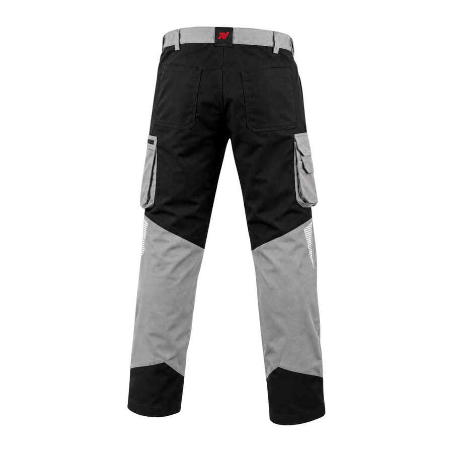 Alpha-Tex Bundhose PROFESSIONAL in Grau und Schwarz mit Reflexstreifen und Knietaschen aus Poly-Cotton in Größe XXL - Bild 1