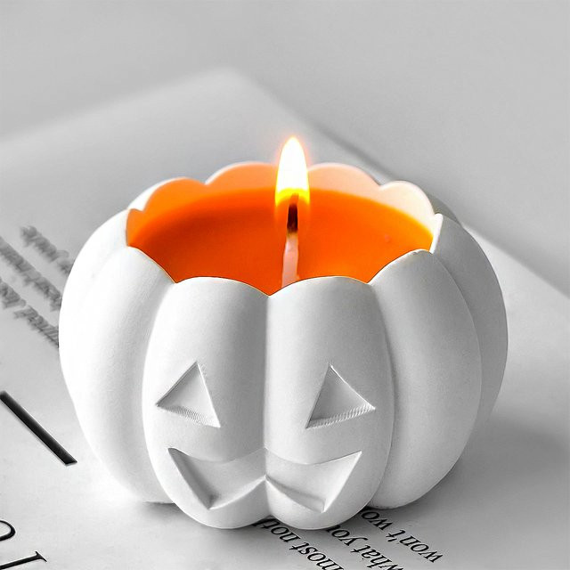 UDOCOOL 3D Kürbis Silikonform für DIY Halloween Kerzen, Seife und Gips als dekorative Form für handgemachte Geschenke - Bild 1