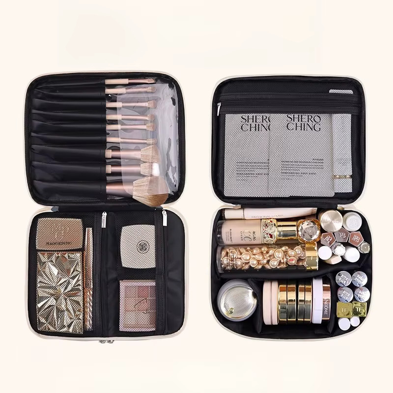 Multifunktionale Make-up-Tasche für Damen als Kosmetik-Organizer und Aufbewahrungsbox in Pink - Bild 3
