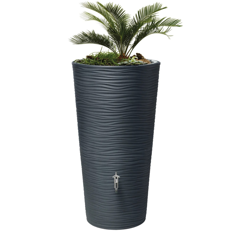Garantia Natura 2in1 Regenwasser-Behälter mit Pflanzschale, Graphite Grey, 210 l - Bild 2