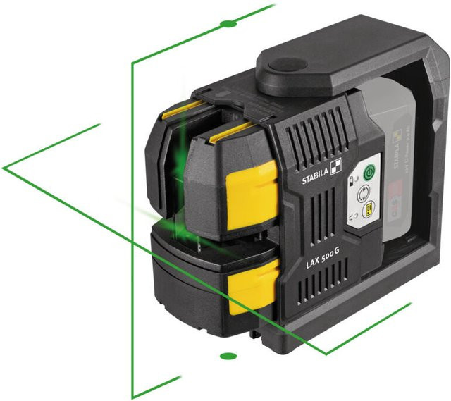 Stabila LAX 500 G Kreuzlinienlaser Set in Grün mit 40 m Reichweite ohne Akku und Ladegerät - Bild 2