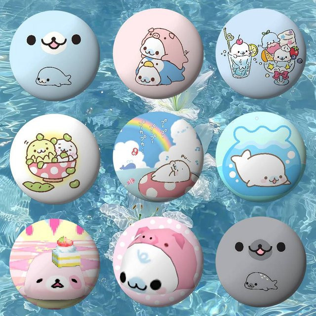 Kawaii M-Mamegoma Anstecknadeln, Unisex, bilibili - Bild 1