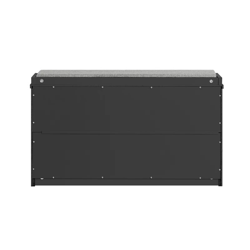 SoBuy Schuhbank mit 1 Tür und Sitzkissen in Schwarz, B/T/H: 80 x 26 x 45 cm - Bild 3