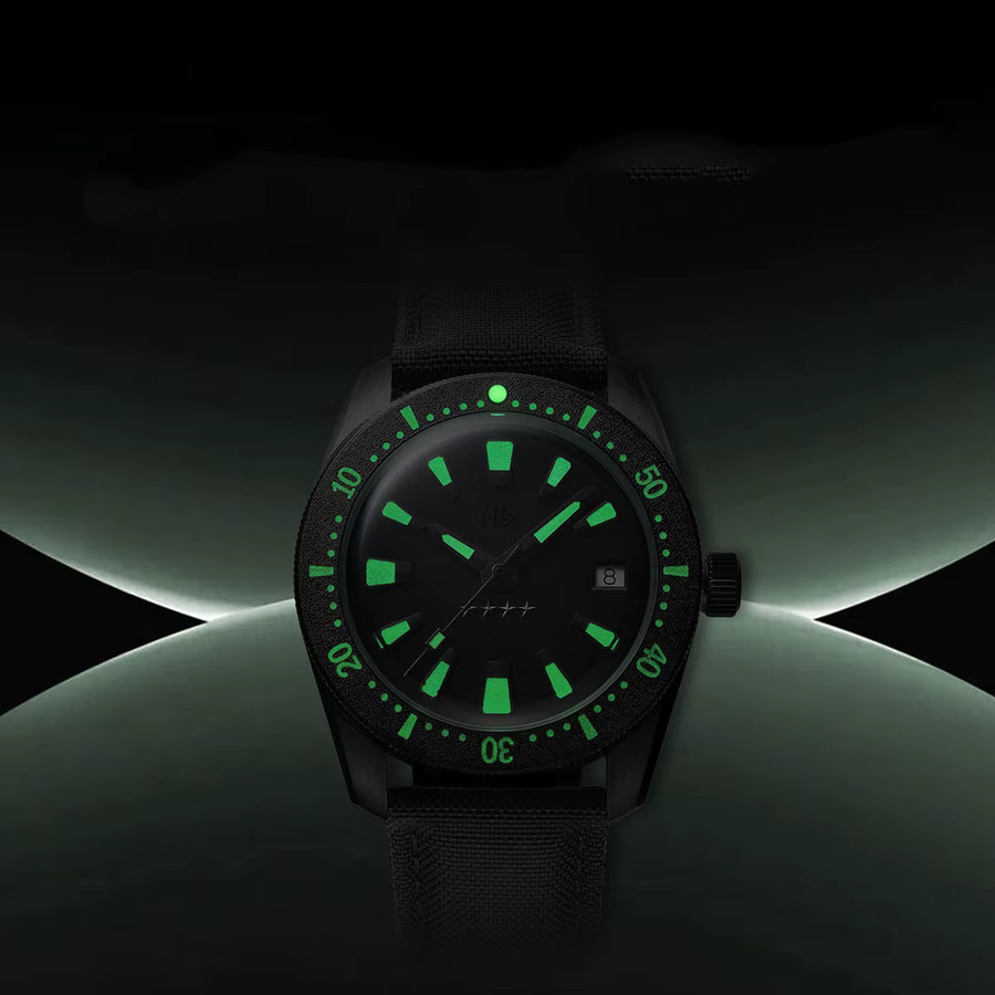 Shanghai Watch Taucher-Armbanduhr, Automatik, Titan, Saphirglas, 37,5 mm, Herren - Bild 2