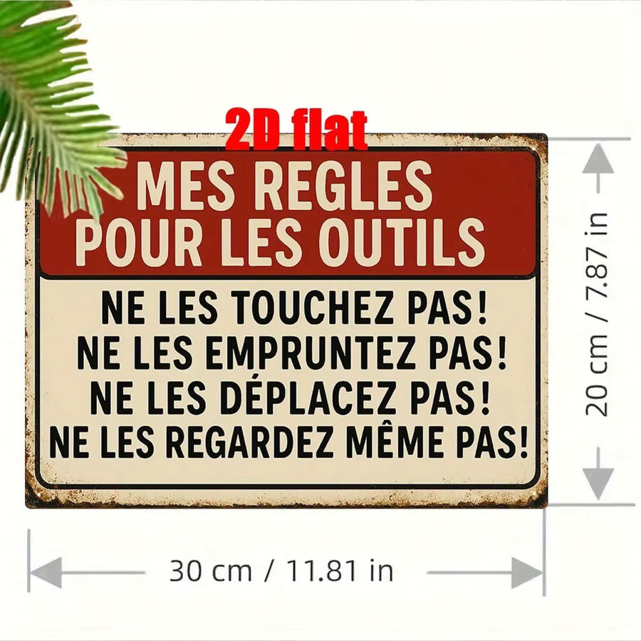Vintage Metall-Wandkunst Garagenschild CIFBUY mit französischem Werkzeugthema in Rot - Bild 2