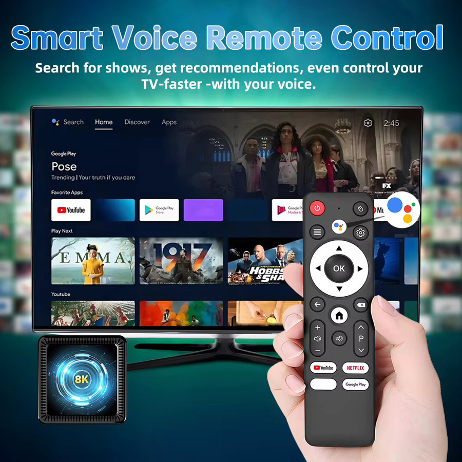 BLKJ Smart TV Box Android 16 Streaming-Media-Player mit Allwinner H618 Quad-Core Cortex A53, Schwarz - Bild 2