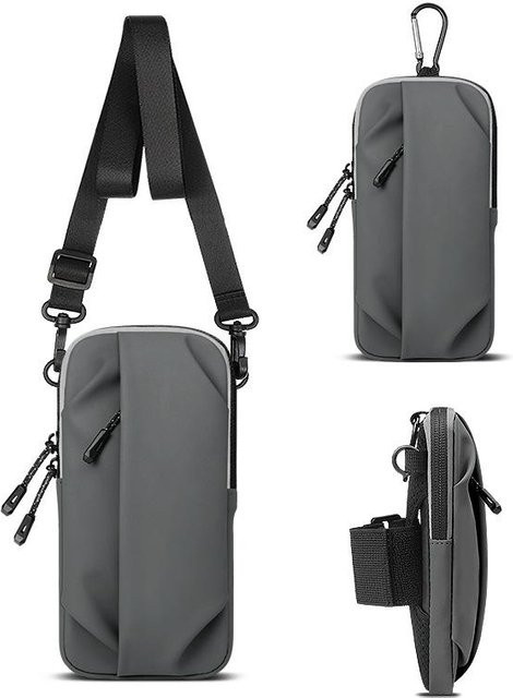 Binchi Outdoor Product Wasserdichte Sportarmtasche als Handyhalter mit Armband in Grau - Bild 1
