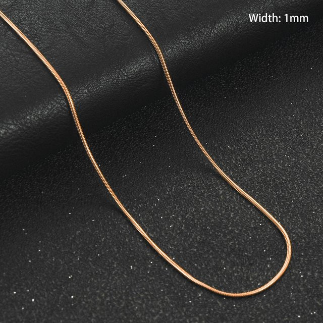 Halskette Edelstahl, Roségold Platinierte, Schwarz, Damen, 56cm - Bild 1