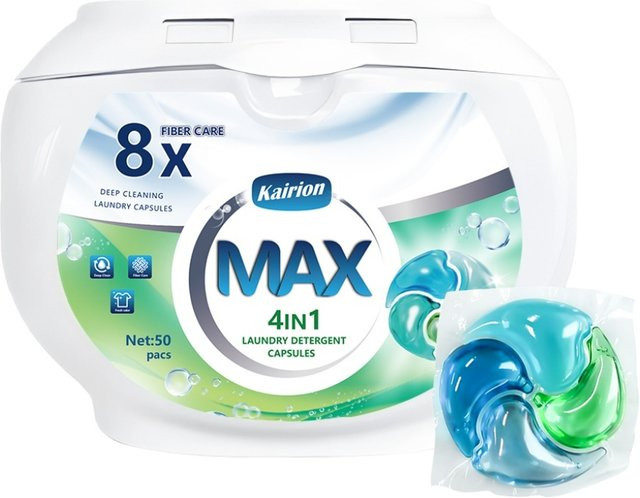 Kairion MAX Waschmittelkapseln mit Kleidungsschutz und Farbschutz, 50 Stück, Multicolor - Bild 1