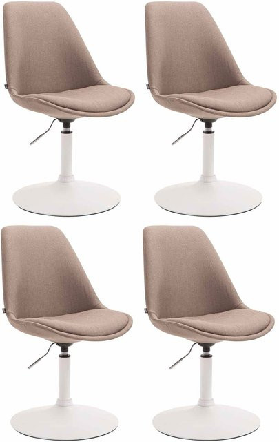 CLP 4er Set Esszimmerstühle Maverick aus Stoff, höhenverstellbare Drehstühle mit Trompetenfuß in modernem Design - Bild 1