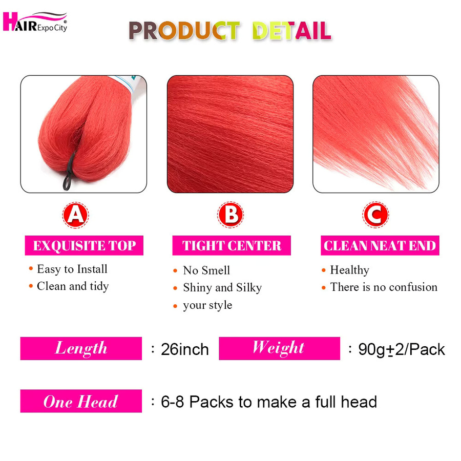Easy Braids Haarverlängerung, 26 Zoll, synthetische Jumbo-Zöpfe, Ombre - Bild 2