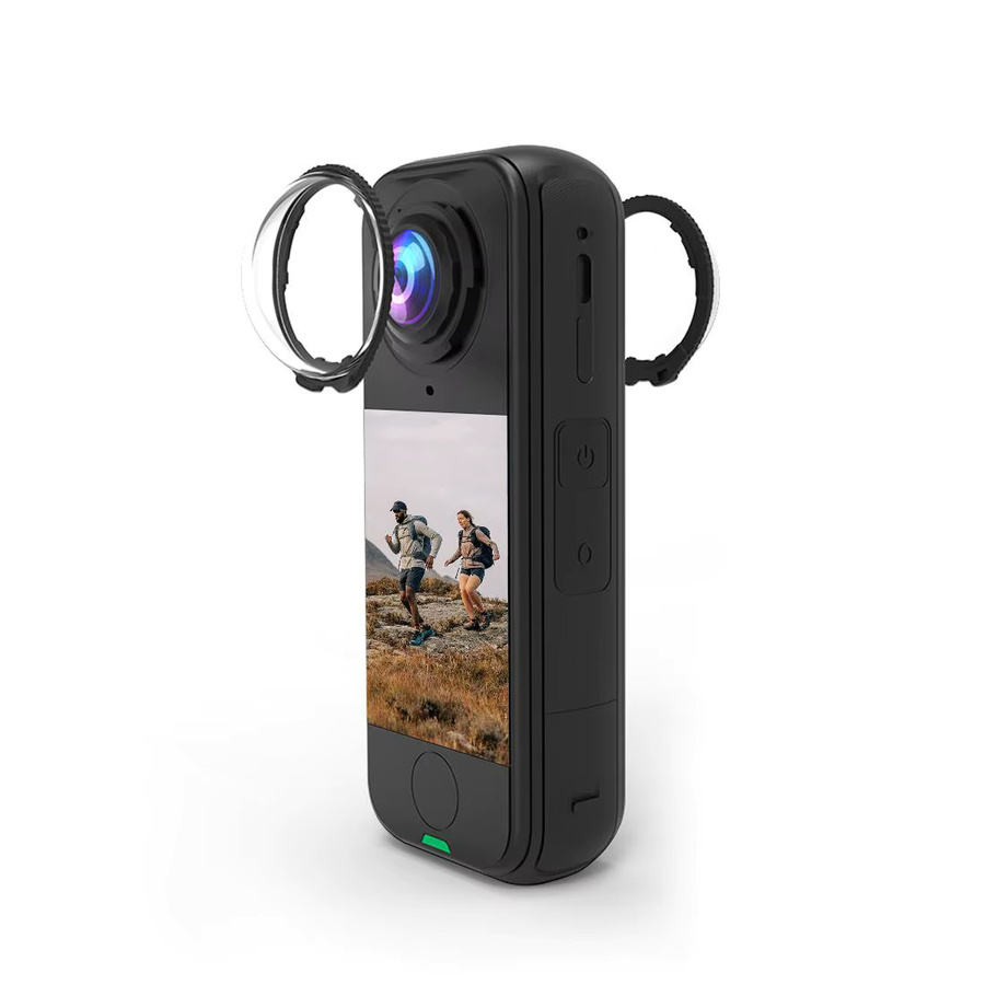 PULUZ Optischer Gehärteter Glas-Objektivschutz mit Drehbarer Halterung für Insta360 X4 Air 2025 in Schwarz - Bild 2