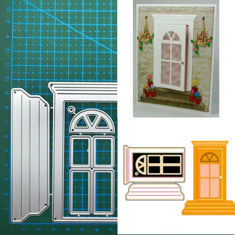 Metall Schneideform Tür für Scrapbooking und DIY Bastelarbeiten zur Papiergestaltung und Kartenprägung - Bild 3