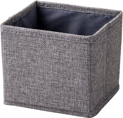Fackelmann Aufbewahrungskorb aus Textil, grau, faltbar, B/T/H: 14,0 x 13,0 x 12,0 cm - Bild 1