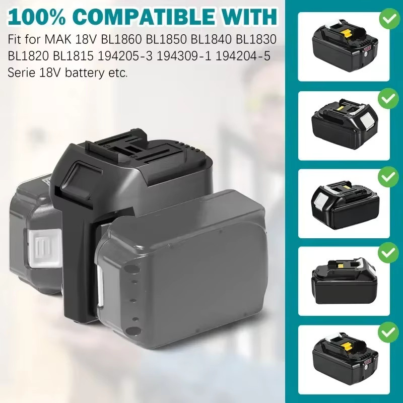Makita 2 in 1 Akku Adapter Konverter MT18MT für 18V Li-Ion Akkus in Schwarz - Bild 3