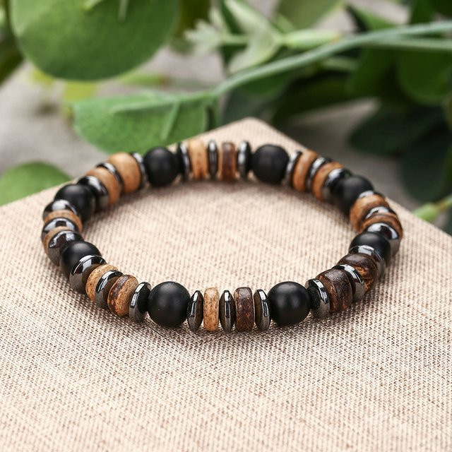 INGX Armband, Holz, Schwarz, Bohemian, Herren - Bild 1