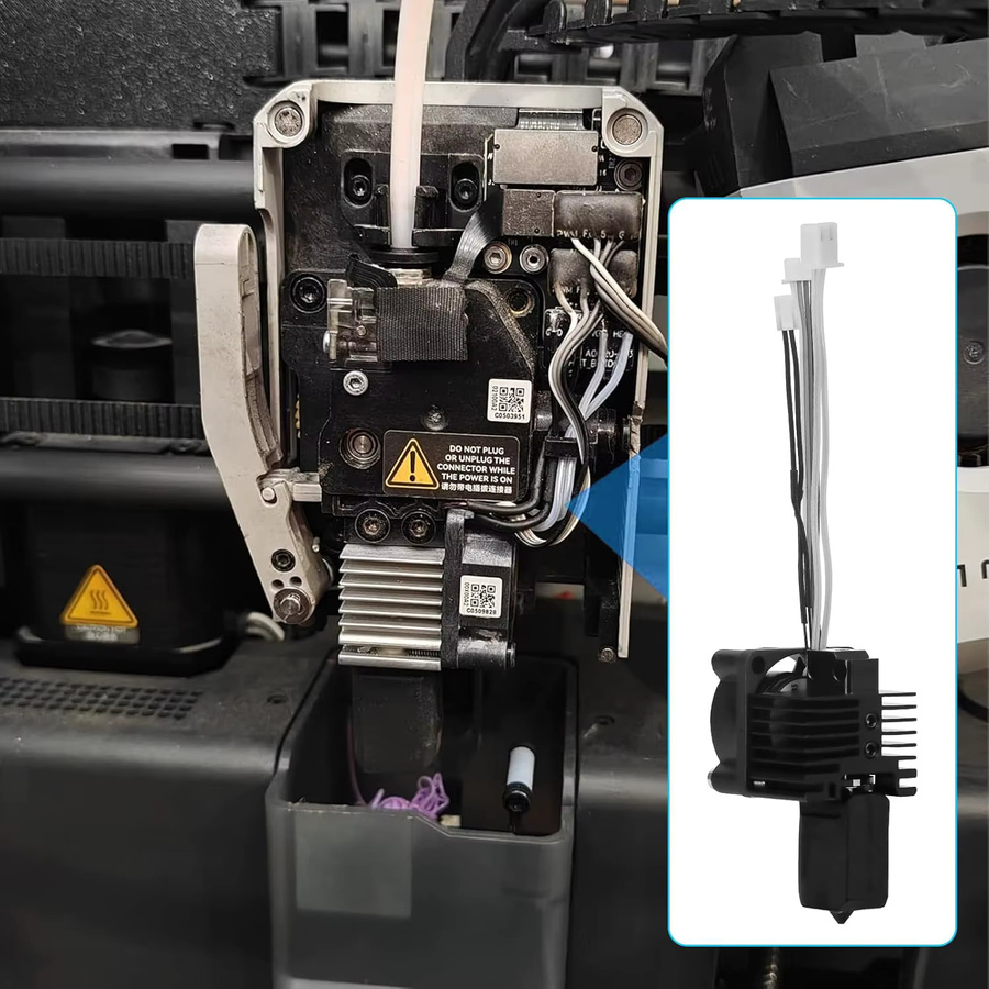 Bambu Lab Hotend-Baugruppe 0,4mm für X1 und X1C Serie mit Kühlventilator in Schwarz - Bild 2