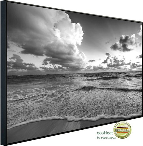 papermoon EcoHeat Infrarotheizung Strand in Schwarz und Weiss mit Matt-Effekt, App-Steuerung und Überhitzungsschutz - Bild 1