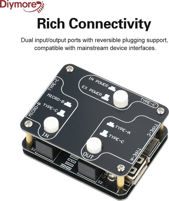 diymore U8Pro USB 2.0 Isolator Schwarz High-Speed Isolationsmodul mit 480 Mbit/s und Audio-Rauschunterdrückungsfilter - Bild 1