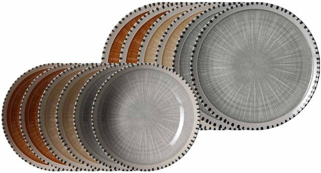 Ritzenhoff & Breker Tafelservice Natura 12-teilig aus Keramik in Multicolour - Bild 1
