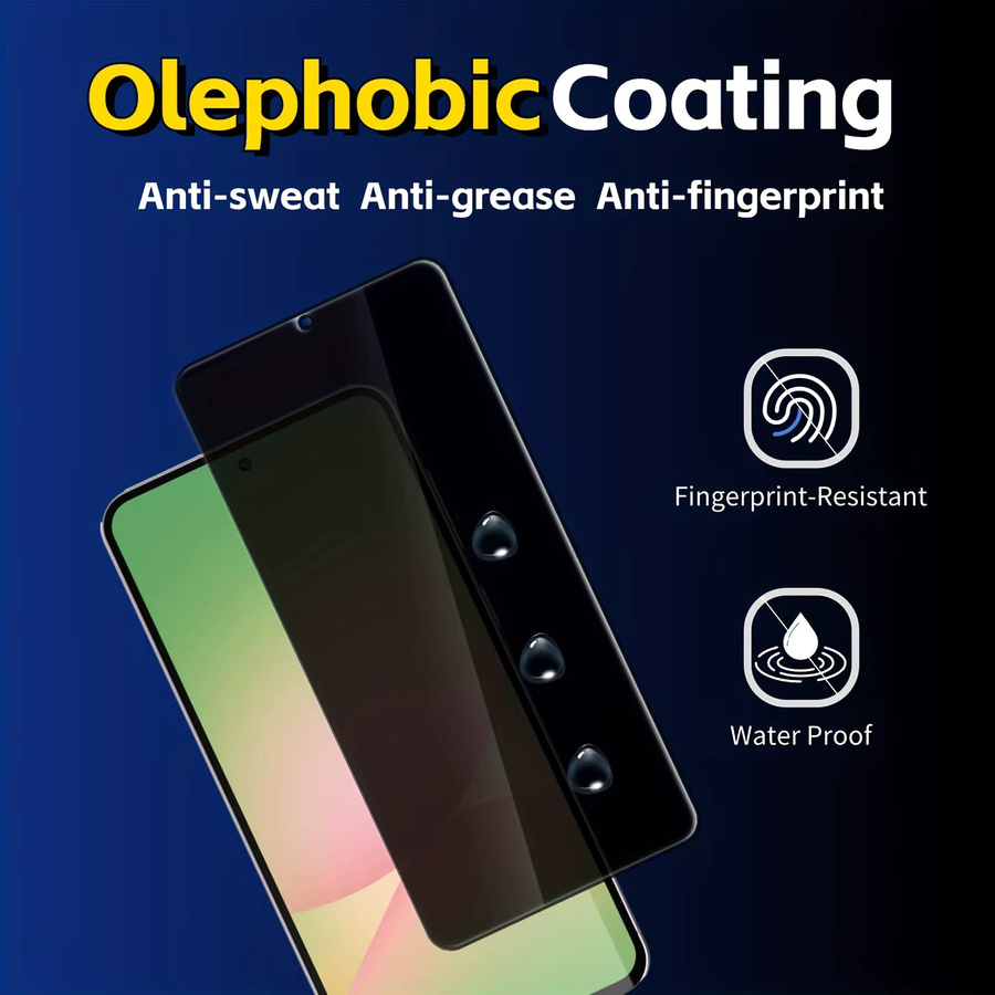 5 Stück Anti-Spy Privacy Displayschutzfolie aus gehärtetem Glas mit Härtegrad 9H in Schwarz für Samsung Galaxy Android Smartphones - Bild 4